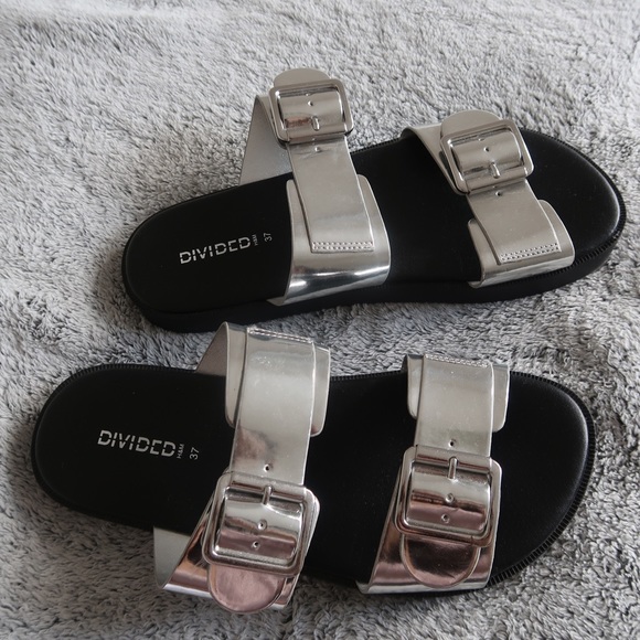 Divided Shoes - H&M Silver Slides